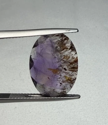 S007- Super Siete, Piedra de Melodía, Cristal Sagrado, Armonía, Cacoxenita en Amatista Foto 1 de 4