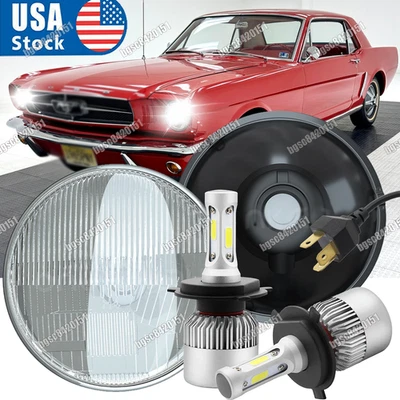 Par de faros LED redondos de haz alto/bajo de 7"" para Ford Mustang Pinto Bronco 1965-1973 Foto 1 de 4