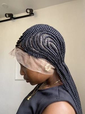 Peruca Cornrows Braids, Box Braids, Peruca de trança frontal, Peruca de trança, CornrowBraids - Imagem 1 de 4