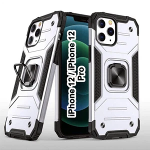 Military Grade Armor Rugged Case iPhone 12 / Pro Tempered Glass Screen Kickstand - Picture 1 of 42