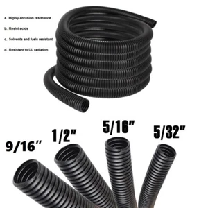 Corrugated Pipe Split Wire Loom Conduit Tube Protector Cable Sleeve Harness Lot - Picture 1 of 16