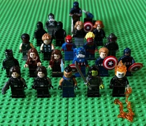 Lego Marvel Lot of 22 Minifigures Captain America Thor Black Panther More As Is - Picture 1 of 16