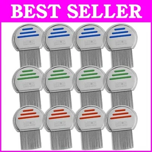 Professional Stainless Steel Lice Comb Set of 12 - Comfort & Efficacy Combined - Picture 1 of 11