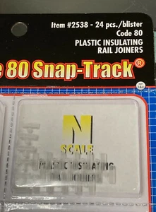 Atlas #2538 N-scale Code 80 Insulated Plastic Rail Joiners (24/pack) - Picture 1 of 1