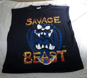 Vintage 1996 Taz Sleeveless T-Shirt Tee Savage Beast Looney Tunes - Bild 1 von 11