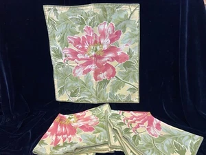 Vtg April Cornell Napkin Set 9 Yellow Red Cottage Core Floral 15" - Picture 1 of 4