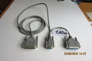 Cable pour pc : Cable DB 25 mâle/femelle + DB 9 femelle 1,80 m - Photo 1/2