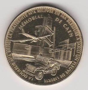 2007 COIN TOKEN MEDAILLE SOUVENIR A-B -- 14 050 CAEN MEMORIAL JEEP AVION - Picture 1 of 2