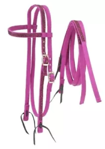 Tough 1 Nylon Pink Zebra Bridle Set Overlay and Matching Reins equine 42-9975 - Picture 1 of 1