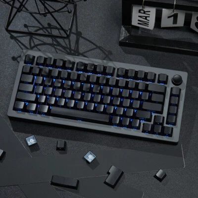 Cherry Profile Solid Pure Black Doubleshot Side Printed PBT Keycap Set -131 Keys - Image 1 of 4