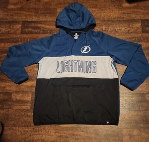 Tampa Bay Lightning Fanatics Anorak Raglan Hoodie Quarter-Zip Jacket XL - Picture 1 of 8