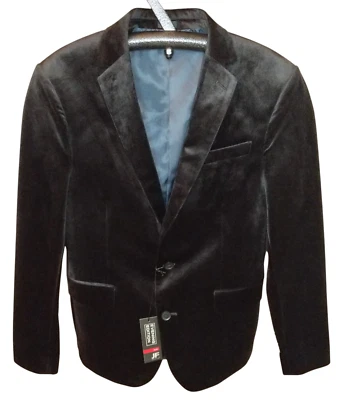 J. FERRAR Velvet Blazer Evening Edition Mens Size 38 SH Black Slim Fit NEW $140 - Image 1 of 4