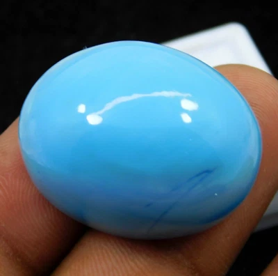 Natural 79.25 Ct Arizona Turquoise Blue Cabochon Cut Loose Gemstone - Image 1 of 4