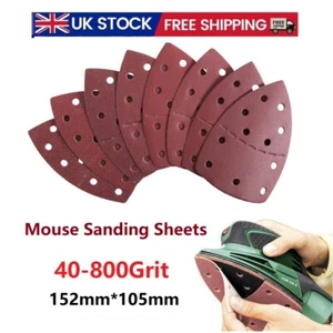 40-1000 Grits Mouse Sanding Sheets Triangular Sander Pads 11-Holes Sand Paper - Picture 1 of 14