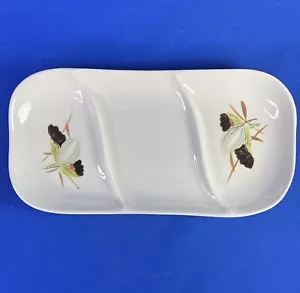Vintage Red Wing Lotus Bronze MSM Hand Painted Divided Serving Platter 12" x 6" - Picture 1 of 4