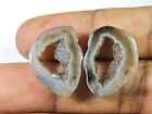 24Cts Black Slice Dyed Druzy Agate Matched Pair Fancy Loose Gemstone 17X20MM