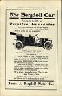 1910 Paper Ad Car Auto Bergdoll Automobile 30 Philadelphia Pa Taxicab Town Louis