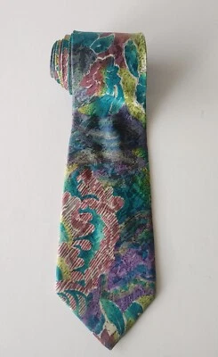 Corbata de cuello abstracto multicolor 100 % seda Couture by Bella Nova para hombre Foto 1 de 4