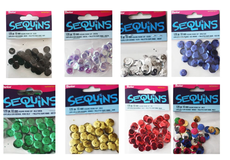 Lote al por mayor de lentejuelas de taza de 10 mm - 12 paquetes colores Asstd Foto 1 de 1