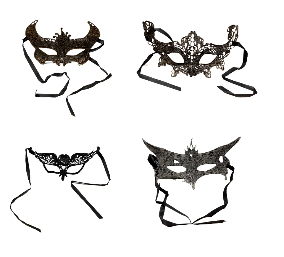 CARNEVALE HALLOWEEN MASCHERA  IN PIZZO OCCHI VISO LACE MASK FOR EYES NERA BLACK - Immagine 1 di 1