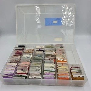 Floss Caddy Embroidery Thread 100 Count Cross Stitch on Cards With Plastic Case - Picture 1 of 4