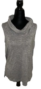 Lou & Grey For Loft Sleeveless Medium Gray Cowl Neck Blouse - Picture 1 of 7