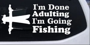 I'm Hecho Adultos I'm Vamos a Pescar Coche o Camión Ventana Calcomanía Adhesiva - Imagen 1 de 32