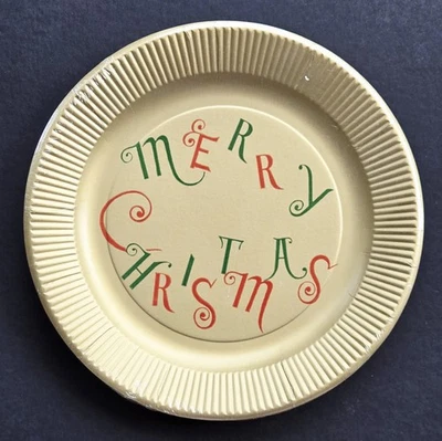 (18) Papéis de festa vintage pratos de papel feliz Natal - 9 polegadas - Imagem 1 de 4