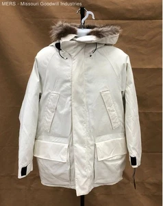 Nautica Women's White Fur-Trim Hooded Parka Coat - Size Small - Picture 1 of 4