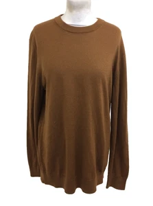 H&M Men's Jumper Size M Chestnut Brown Slim Fit Long Sleeves RWS Wool New F1 - Picture 1 of 12