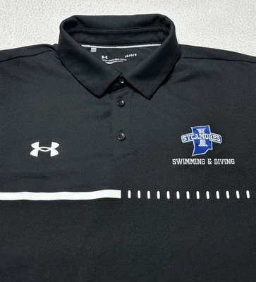 Under Armour Indiana State Sycamores Swimming Diving Polo Golf Shirt Mens Large - Image 1 of 4