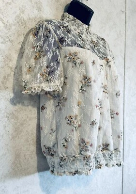 Sombra estilo namorada boho transparente foral renda top feminina grande elástica - Imagem 1 de 4