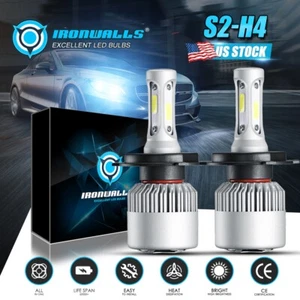 Kit fari LED H4 HB2 9003 6000K bianchi alti/bassi doppio fascio luci auto e camion - Foto 1 di 12