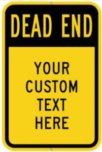 Letrero de texto personalizado DEAD END 8" X 12" aluminio metal señalización personalizada NUEVO - Imagen 1 de 4