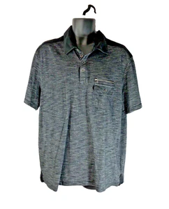 Montage Men Zip Detail Polo Shirt Size XXL Heather Charcoal Gray Short sleeve - Picture 1 of 6
