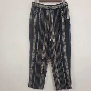 Anthropologie Womens Boho Embroidered Beach Trousers Size S Black Hippie NWT - Picture 1 of 14