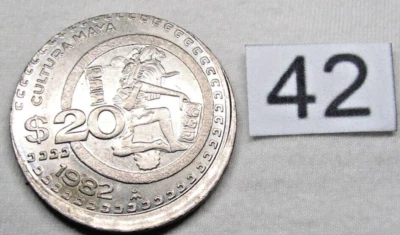 20 PESOS ERROR COIN  CULTURE MAYA 1982  FROM MEXICO. - Image 1 of 3