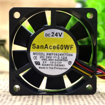 SANYO SAN ACE 9WF0624H7D04 6015 6cm 24v 0.12A Chassis Cooling Industrial Fan - Image 1 of 4