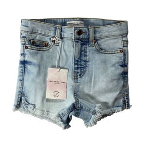 Celebrity Pink Shorts Girl's Size 7 Blue Denim Pockets Belt Loops Button - Picture 1 of 3