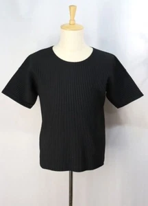 HOMME PLISSE ISSEY MIYAKE Black Men's Tee Top Size2 180 8314 - Picture 1 of 7