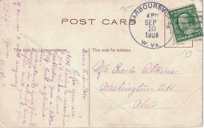 1909 Barboursville, West Virginia Crisp 4-bar Cancel on a Naples, Italy Postcard - Image 1 of 2