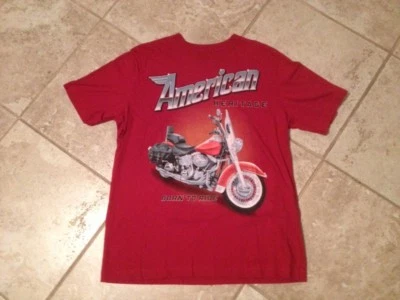 Camiseta American Heritage Born To Ride Roja L/G 42-44 Bicicleta Daytona 46" pecho Foto 1 de 3