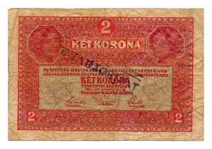 YUGOSLAVIA banknote 2 Kronen 1919 with stamp NEISPRAVNA - Picture 1 of 7
