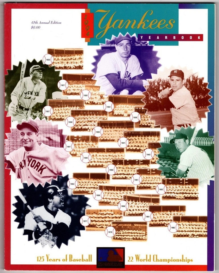 NY Yankees 1994 Official Yearbook, 45th Annual, NRMT unread! - Image 1 of 1