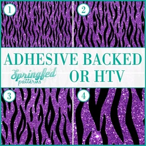 Faux lila Glitzer TIERHAUT Muster #9 selbstklebendes Vinyl oder Wärmeübertragung Tiger - Bild 1 von 2