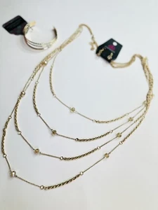 Paparazzi Jewelry Set Necklace Earrings Bracelet Gold Modern City Pop Urban - Picture 1 of 24