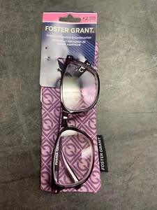 FOSTER GRANT Reading Glasses Magnivision ELANA Purple Rectangular +2.50 - Picture 1 of 2