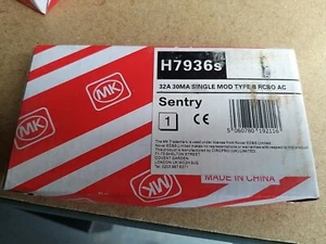 MK SENTRY 32A RCBO H7936s TYPE B AC 32A 30MA SINGLE MODULE 32 AMP 7936s (K) - Picture 1 of 1