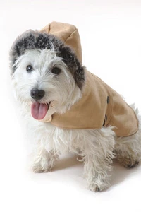 CHELSEA HOODED FAUX SUEDE DOG COAT - MADE IN THE UK - Picture 1 of 1