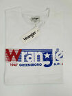 Wrangler White Greensboro Crew Neck Logo UK LARGE Short Sleeved T-Shirt Tee